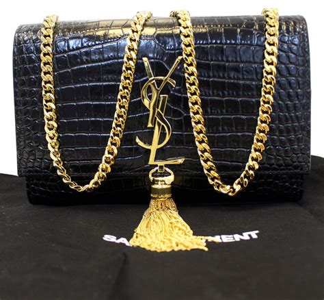 ysl black crocodile crossbody